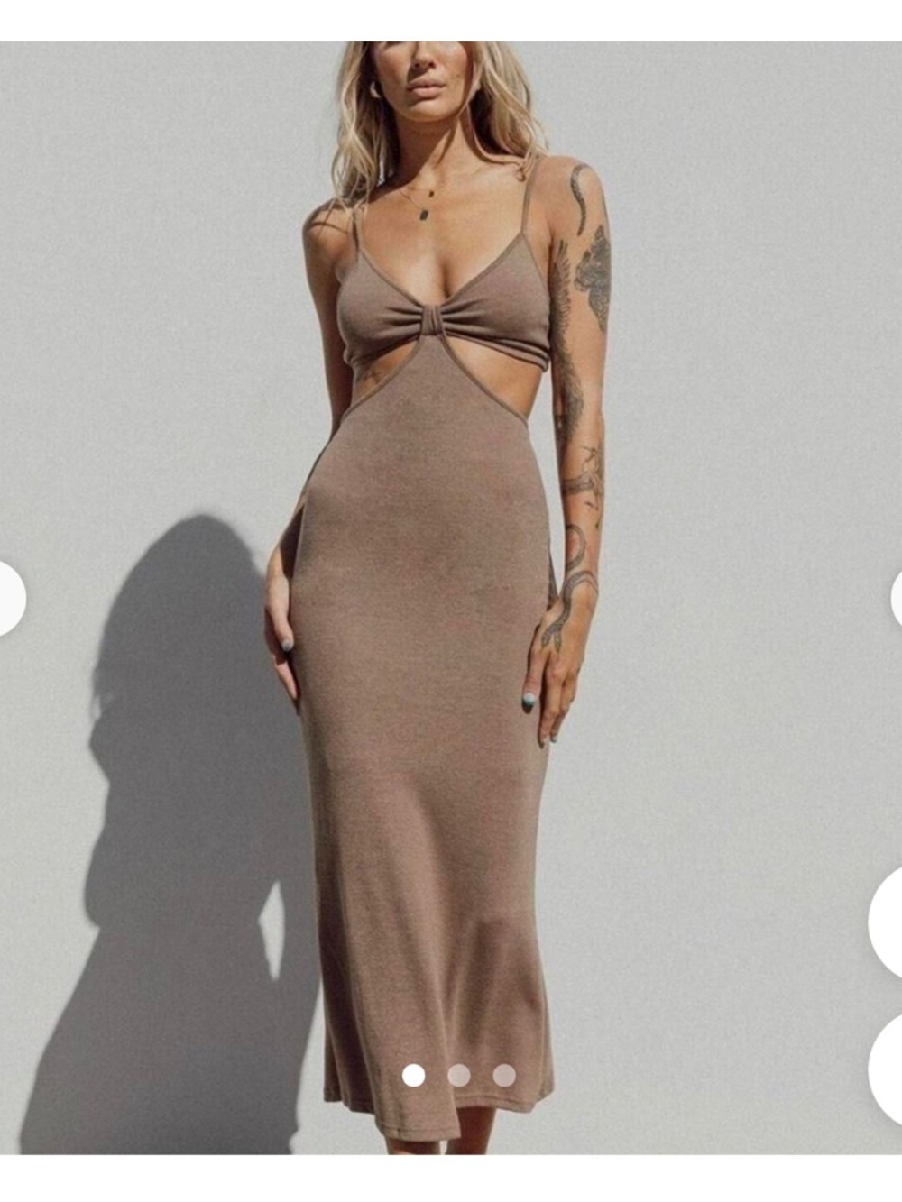 Princess Polly Jocelyn Cutout Brown Midi Dress
